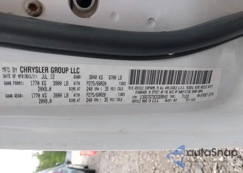 2012 Ram 1500 Slt from USA, damaged, VIN 1C6RD7GT9CS328943